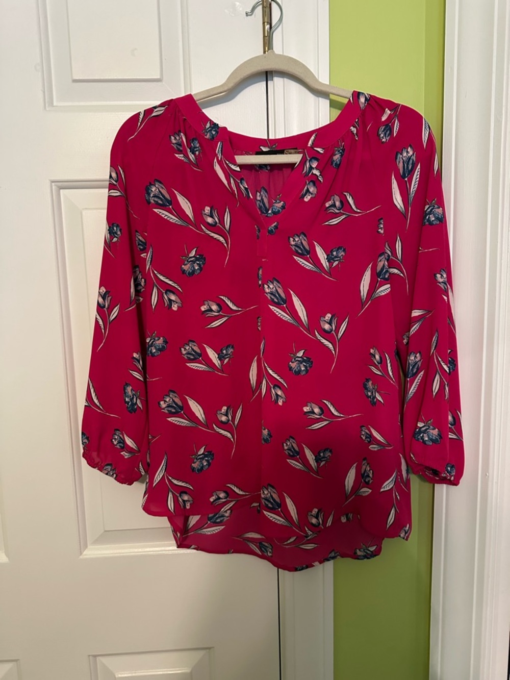 Ivanka Trump Pink Floral Blouse Size Medium